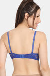 Rosaline Padded Wired 3/4th Coverage Lace Bra - Beaucoup Blue — thumbnail 2